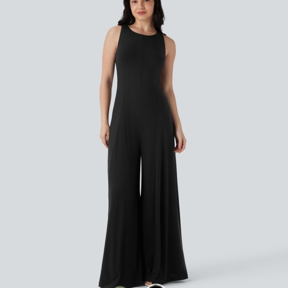 Elegant Halara Black Sleeveless Jumpsuit